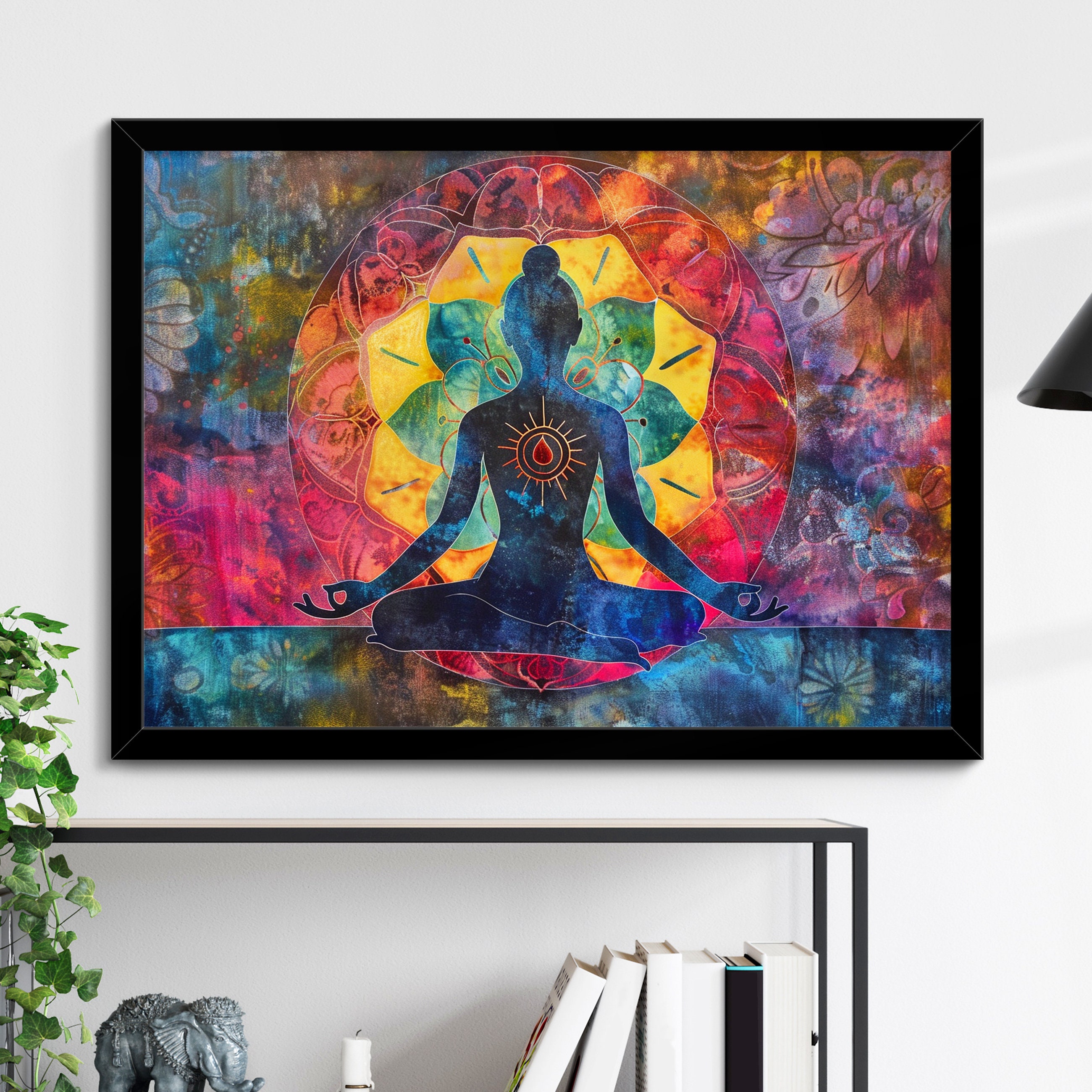 Chakra Body Spiritual Energy Abstract Oil Painting Framed Poster Print ...