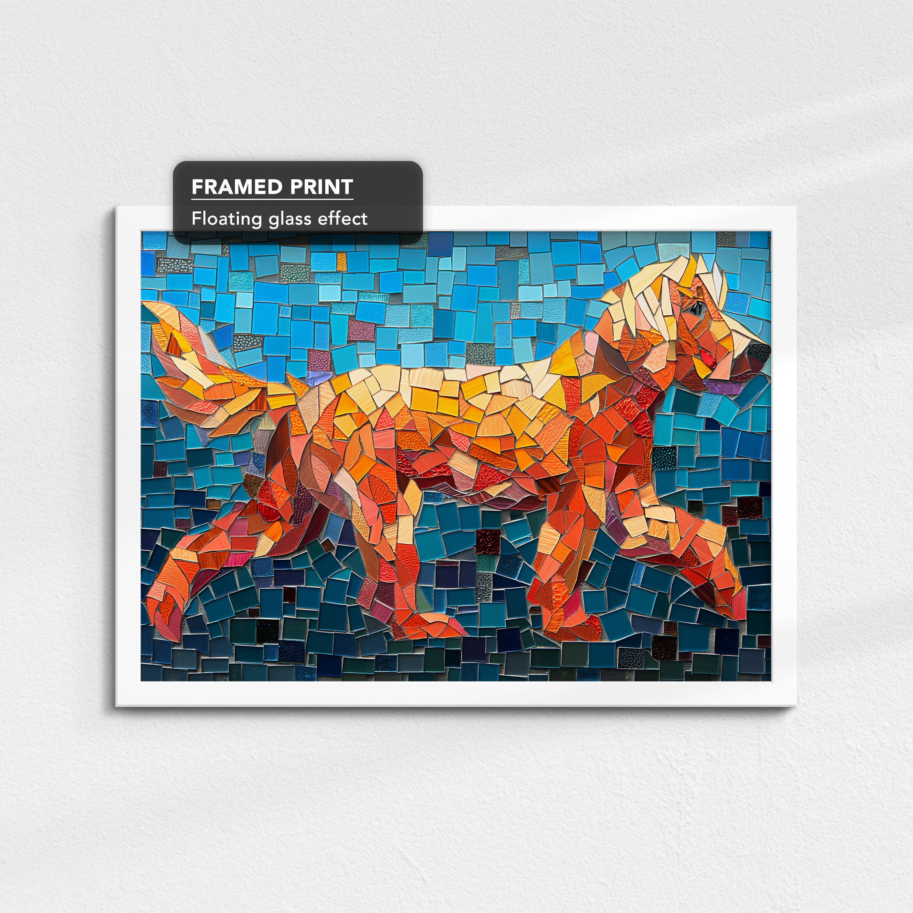 Labradoodle Abstract Tiles Effect Dog Pet Art Oil Painting Framed ...