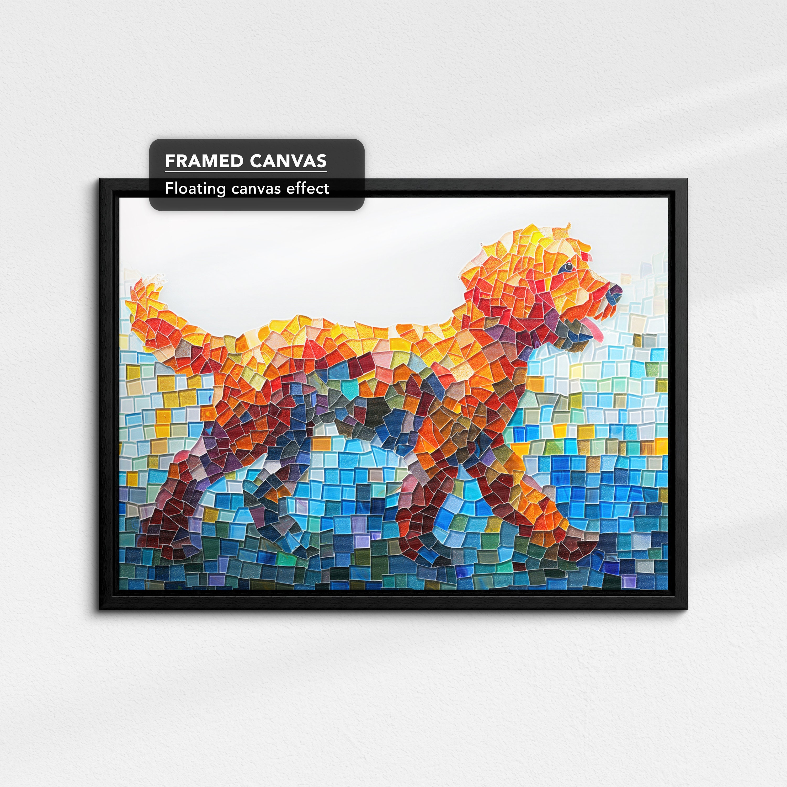 Labradoodle Abstract Tiles Effect Dog Pet Art Oil Painting Framed ...