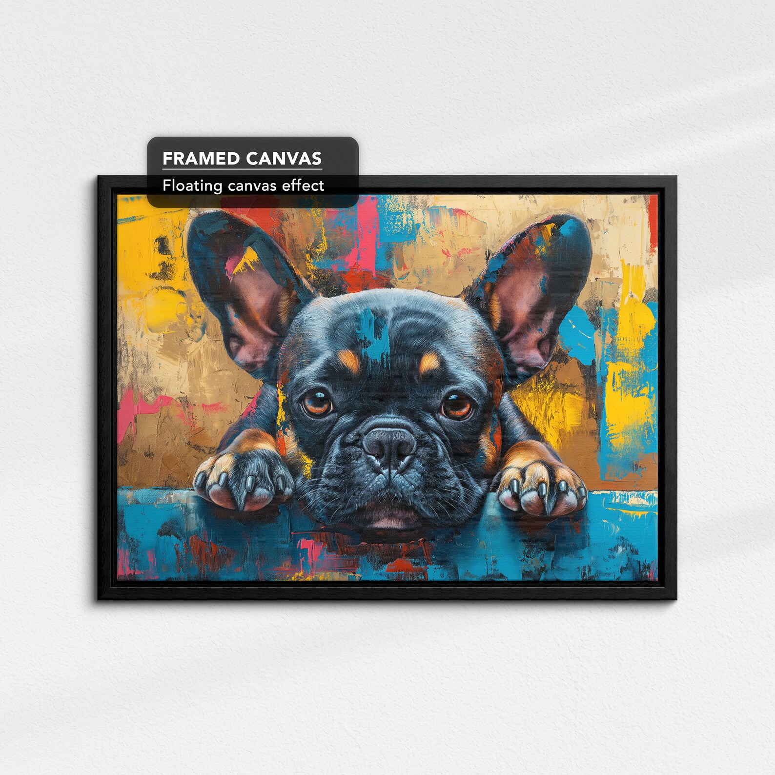 French Bulldog Abstract Painting Framed Poster Print &amp; Framed Canvas ...