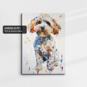 Cockapoo Abstract Paint Drip Dog Painting Framed Poster Print or Framed ...