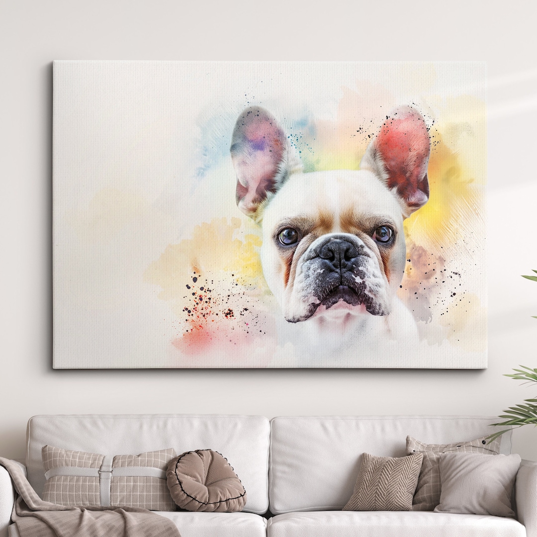 French Bulldog Abstract Painting Framed Poster Print &amp; Framed Canvas ...