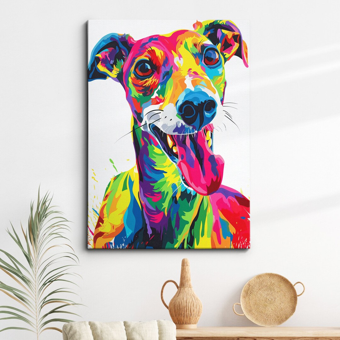 Greyhound Dog Pet Abstract Framed Poster Print & Framed Canvas Wall ...