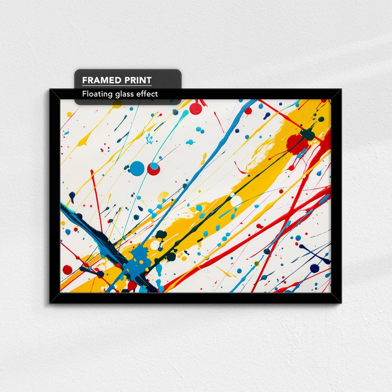 Paint Splash Splatter Abstract Painting Framed Poster Print & Framed ...