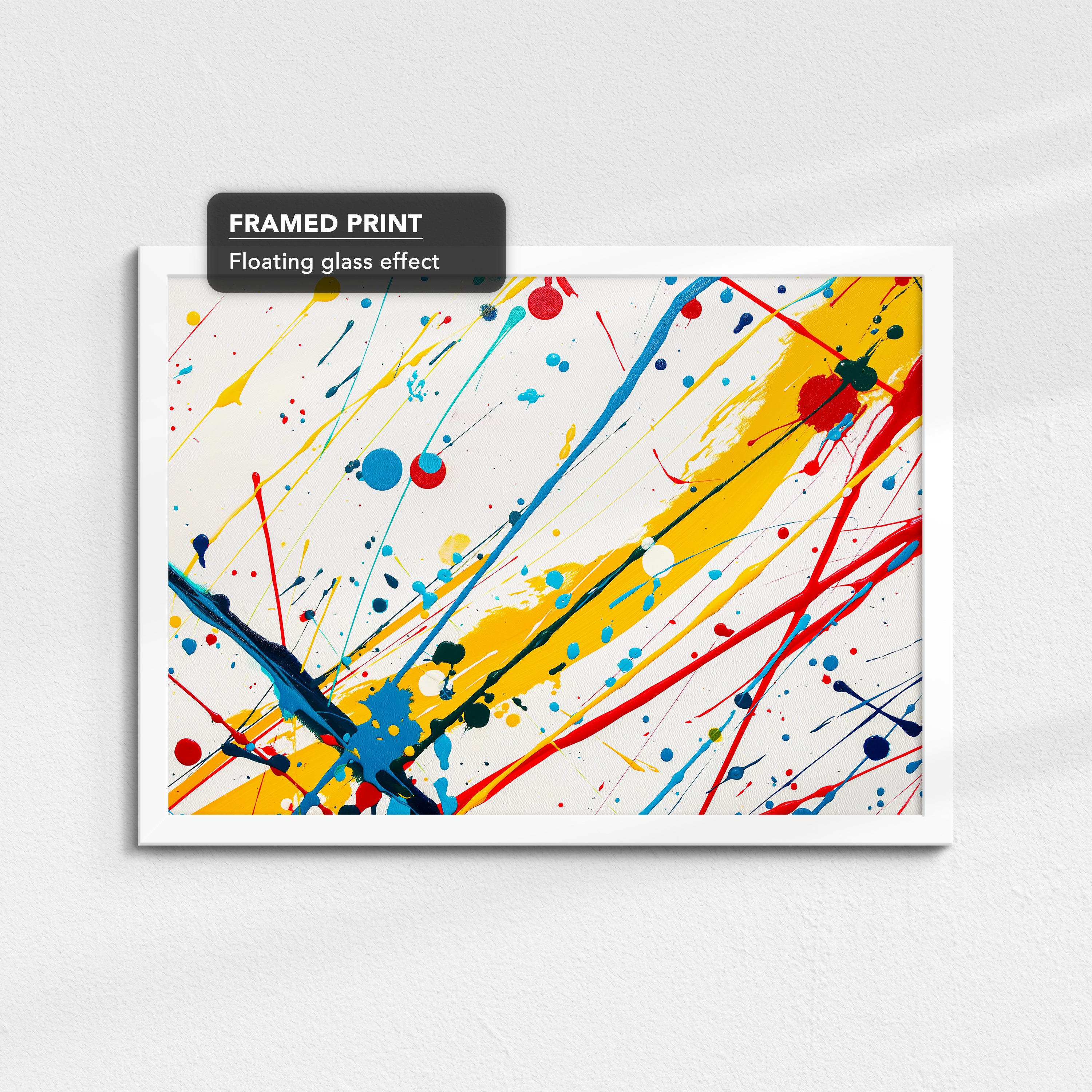 Paint Splash Splatter Abstract Painting Framed Poster Print & Framed ...