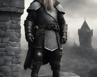 Fantasy artwork Digital - Grey Viking Dwarf