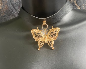 golden butterfly choker