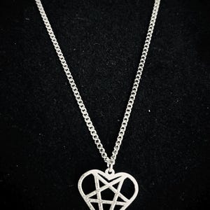 Pentagram heart necklace