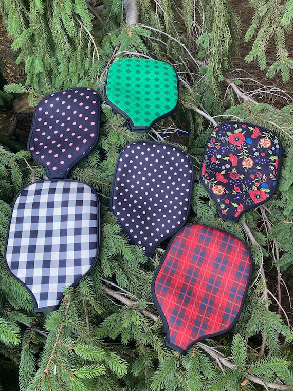 Neoprene Pickleball Paddle Cover, Racquet Cover, Paddle Protector, Pickleball  Gift for Mom, Plaid Pickleball Case, Polka Dot Paddle Cover