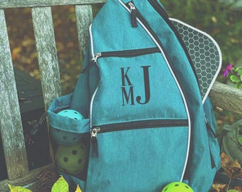 Personalized Teal Pickleball Backpack, Custom Green Pickleball Bag, Pickleball Father&#39;s Day, Pickleball Paddle Tote, Custom Sports Backpack
