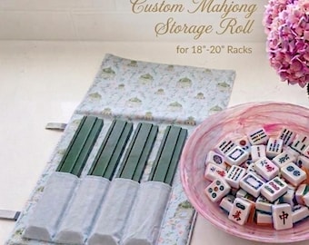 Personalized Mahjong Rack Storage Bag, Tile Rack Roller Storage, 18-20" Adjustable Rack Storage, 4 Compartment Rack Protector, Mahjong Gift