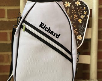 Personalized Pickleball Paddle Sling Cover, Perfect Custom Pickleball Gift for Her, Birthday Gift for Dad, Pickleball Racket Bag with Name