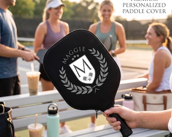 Custom Pickleball Paddle Cover with Name, Personalized Racket Protector, Mother’s Day Gift, Neoprene Racquet Case, Pickleball Gift for Him