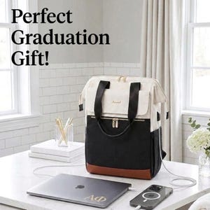 Personalized Top-Loading College Laptop Backpack, Travel Carry-On Shoulder Bag, Nurse Medical Tote, Classy Monogram or Initials Backpack