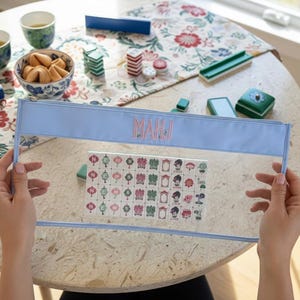 Premium Custom Mahjong Tile Shaker Storage Bag, Light Blue Clear Tile Container, Personalized Mahj Tile Shaker,