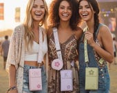 Mini Crossbody Bag, Small Pink Sling Bag, Teen Birthday, Lavender Walking Bag, Moss Green Crossbody Purse, Spring Shoulder Strap Phone Case