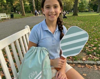 Children's Junior Pickleball Paddle & Bag, Kids Petite Size Preppy Pickleball Racquet, Cute Teen Youth Pickleball Racket, Girls Easter Gift