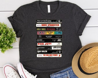 Rock Cassettes Tape Shirt, Rock Bands Shirt, Rock Band, Vintage Feel, Retro Rock Band, 80s Rock and Roll Tee, Vintage Tee, Rock Bands Shirt