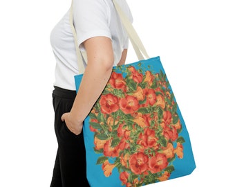 Floral Tote, Floral Bag,Boho Flowers Cottagecore Bag, Vintage Botanical, Garden Lover Gift, Tote Bag Gift