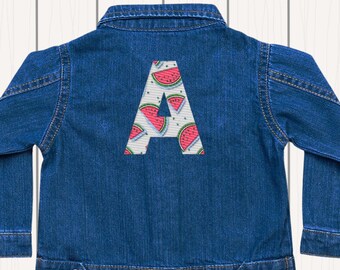 Embroidered Denim Jacket Space Personalised Unisex Baby Coat Custom Made Denim Child Jacket Personalised Appliqued Jean Jacket Name Toddler