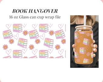 Archivo PNG de envoltura de taza de libros para amantes de los libros, archivo de sublimación para Cricut, archivo de transferencia DTF, archivo de corte de calcomanía de lectura, paquete de libros UVDT