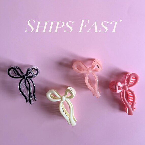 Bow Hair Claw Clip Bulk Pink Hair Clip Accessory For Teen Oversized Bow Shape Clip For Her Coquette Bow Theme Clip Wholesale Hair Tie