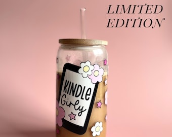 Regalo para amantes de los libros Accesorio Kindle Taza de cristal para amantes de los libros Regalo para amigas Merchandising lindo del club de lectura Accesorio de lectura Idea de regalo Club de lectura