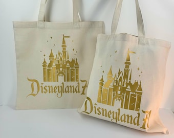 Handmade Disneyland 70th Anniversary summer canvas tote bag reusable eco bag Disney Parks