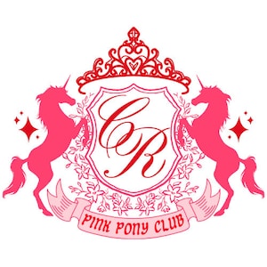 Pink Pony Club Crest Logo - Chappell Roan design, The Rise and Fall of a Midwest Princess, SVG file download (for Cricut)