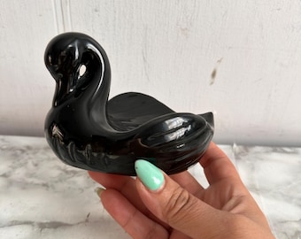 Vintage 80s Ceramic Soap Dish 80s Deco Black Swan 80s Decor Bathroom Decor Kitchen 1980s Home Decor 80s Trinket Tray Ring Dish Boho