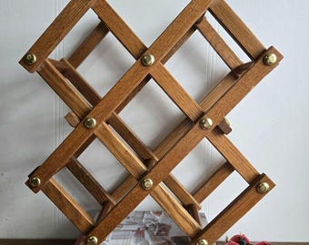 ヴィンテージ木製折りたたみアコーディオンワインラック - Etsy 日本