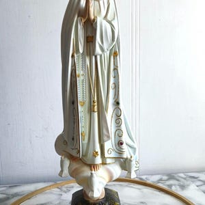 Vintage Toccare Hand Painted Our Lady of Fatima Statue , Made in italy, 14".