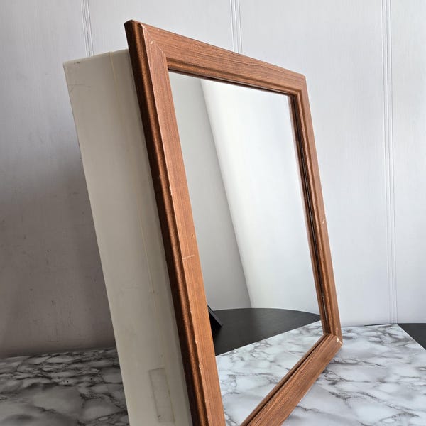 Vintage wall-mounted pharmacy cabinet with mirror, MCM wall-mounted toilet cabinet, bathroom vanity.