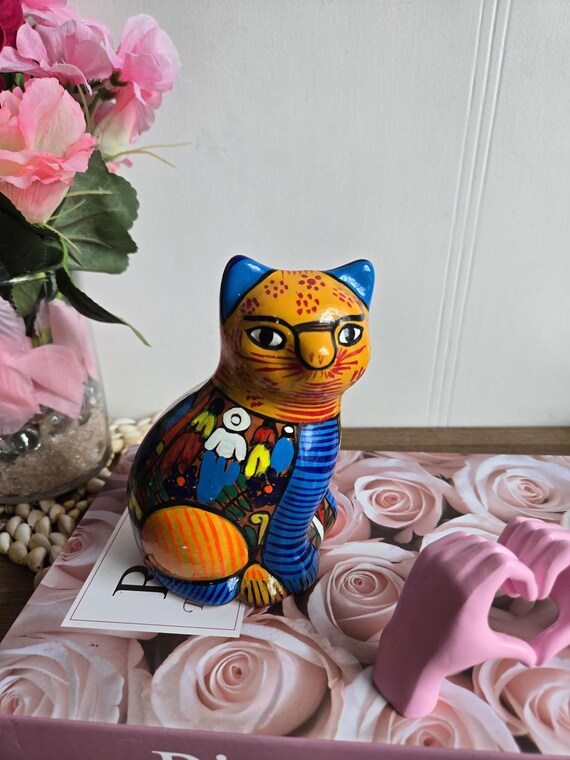 アンティーク雑貨 Vintage Talavera Mexican FolkArt Pottery Vintage Mexican Talavera Folk Art Pottery Colorful Painted