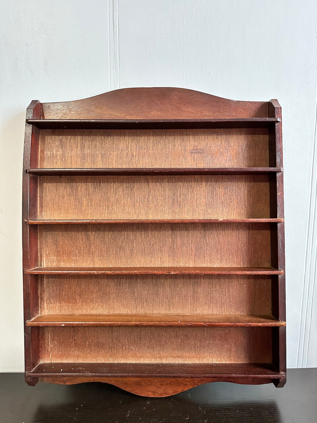 Vintage Wood Trinket Shelf Wood Miniatures Shelf Wall Shelf Vintage Shelf Miniature Wall Display