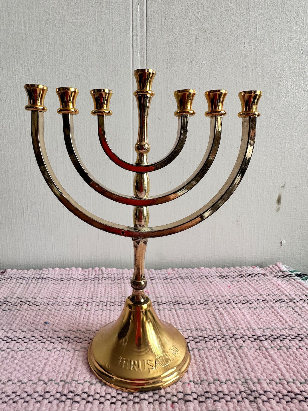 Vintage 7 Branch Menorah Karshi Jerusalem Etsy