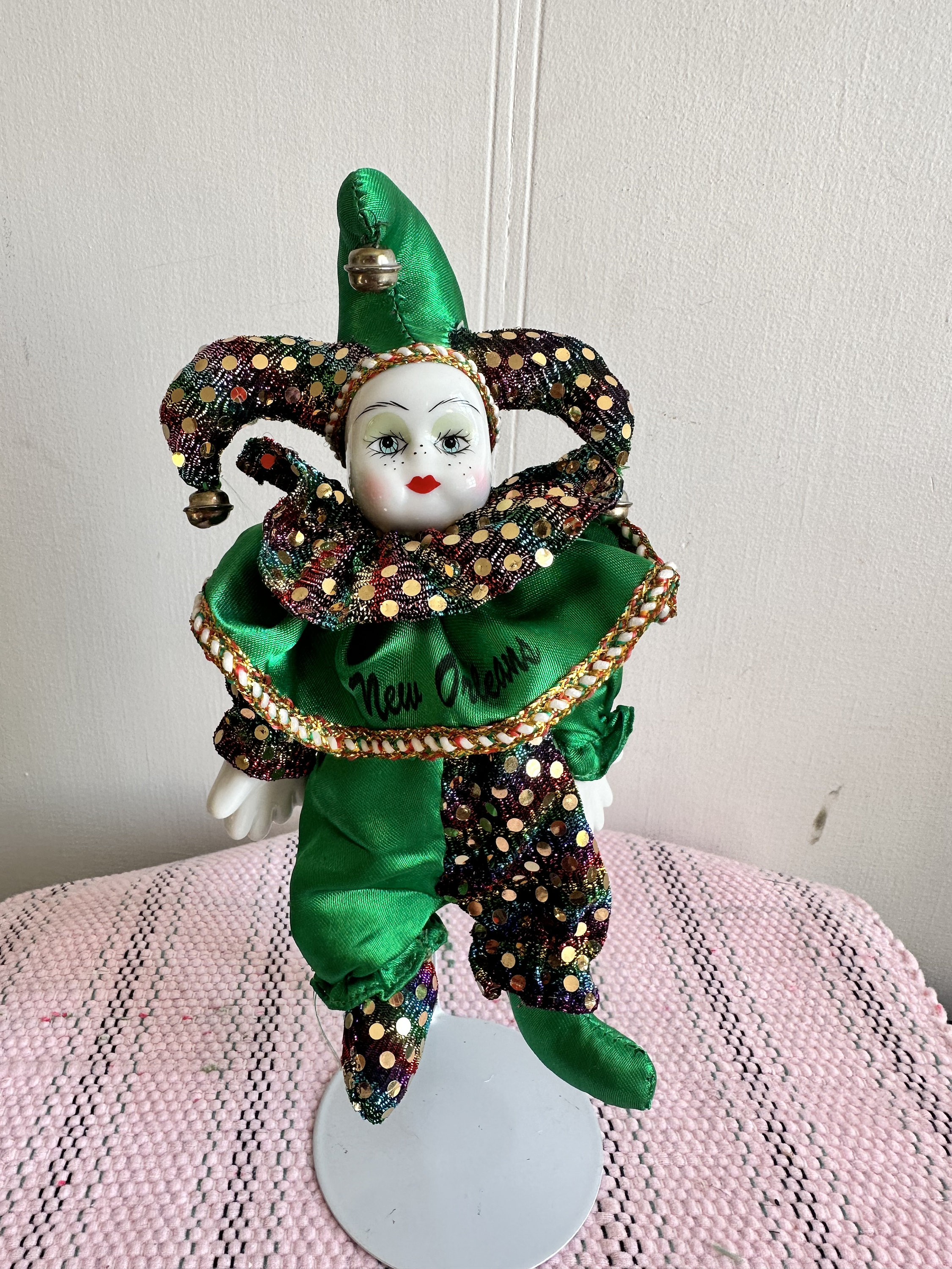 Vintage Pierrot Harlequin Jester Clown Porcelain Doll | eBay