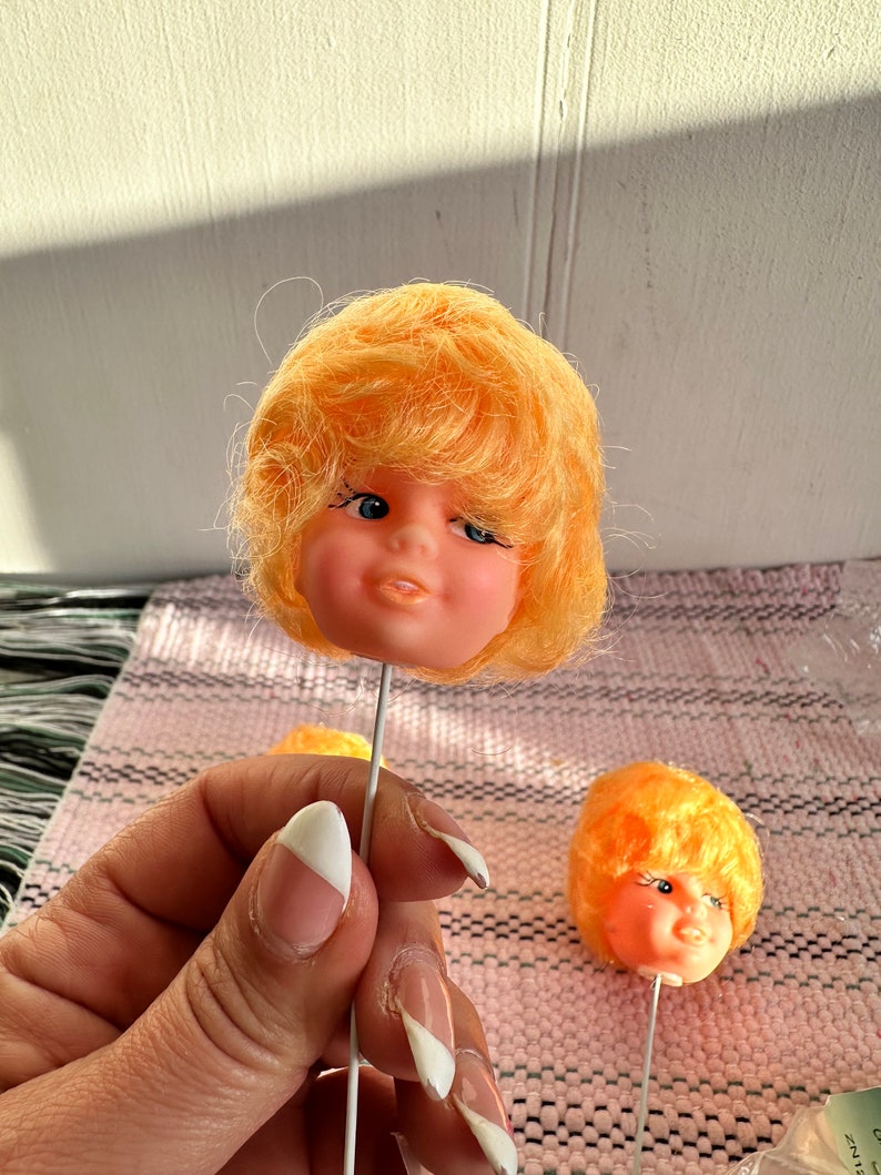 Vintage Doll Head Picks Blonde Hair Doll Blue Eyes. Etsy