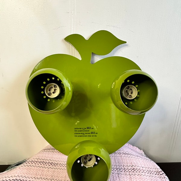 Vintage Retro Look Green Apple Fixture Light Ceiling Lamp 90s.