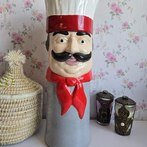 Recipiente de pasta vintage, soporte para pasta de chef italiano, recipiente de cerámica para pasta, olla de cerámica para espaguetis