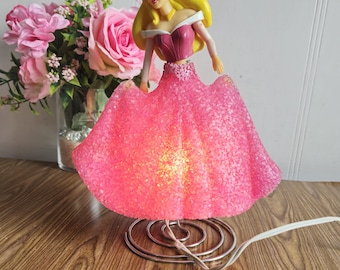Vintage Disney Princess Aurora Popcorn Lamp Sleeping Beauty Night