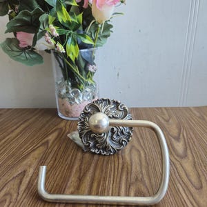 Porta rotolo di carta igienica vintage in argento di lusso, arredo bagno, rotolo di carta igienica, asciugamani da bagno, gancio a parete, retrò.