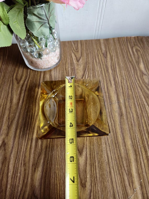 ヴィンテージの琥珀色のガラス灰皿。 - Etsy 日本