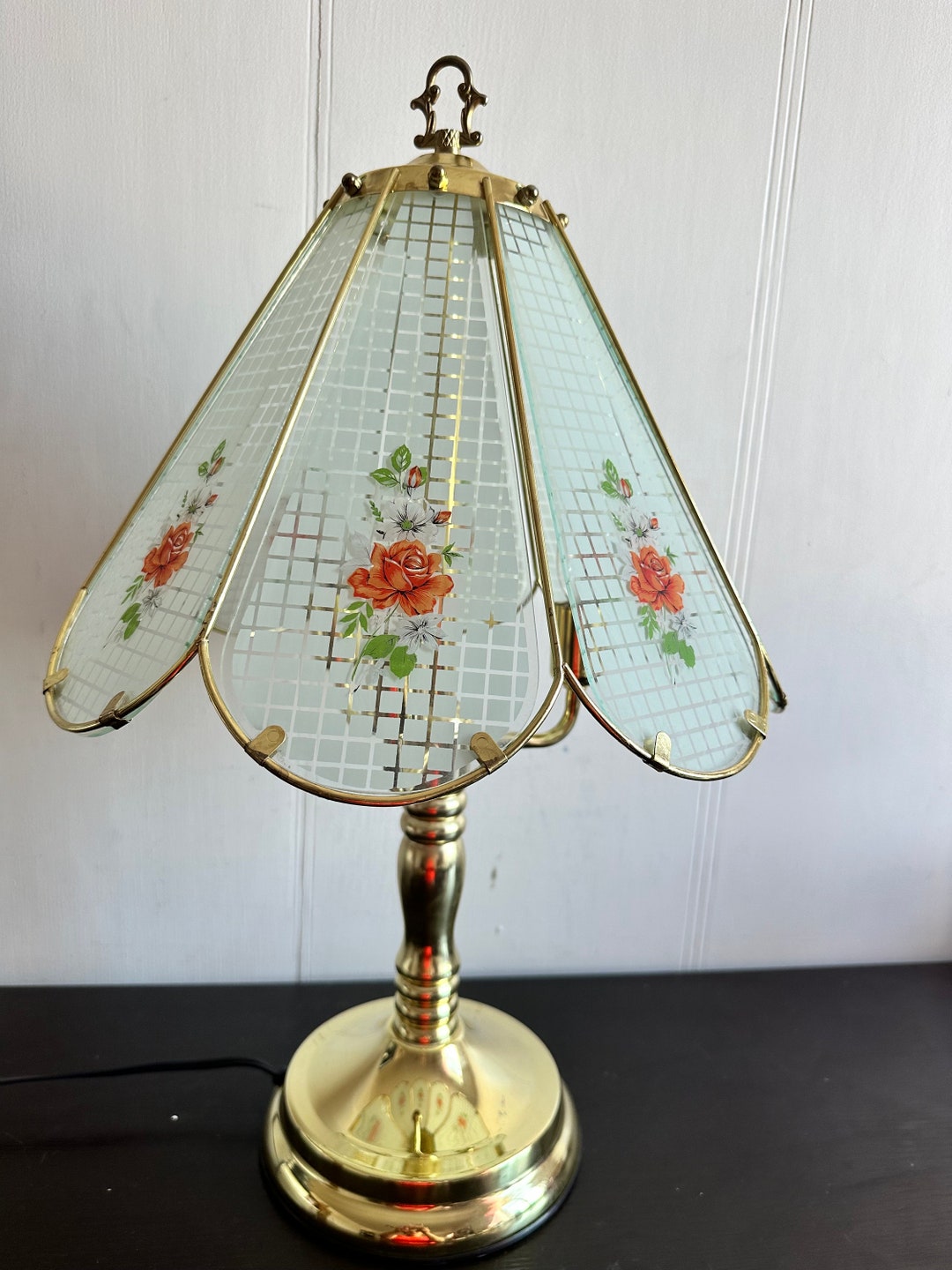 Vintage Bedroom Lamp, Brass Touch Lamp, Tri-light, Three Socket Lamp ...