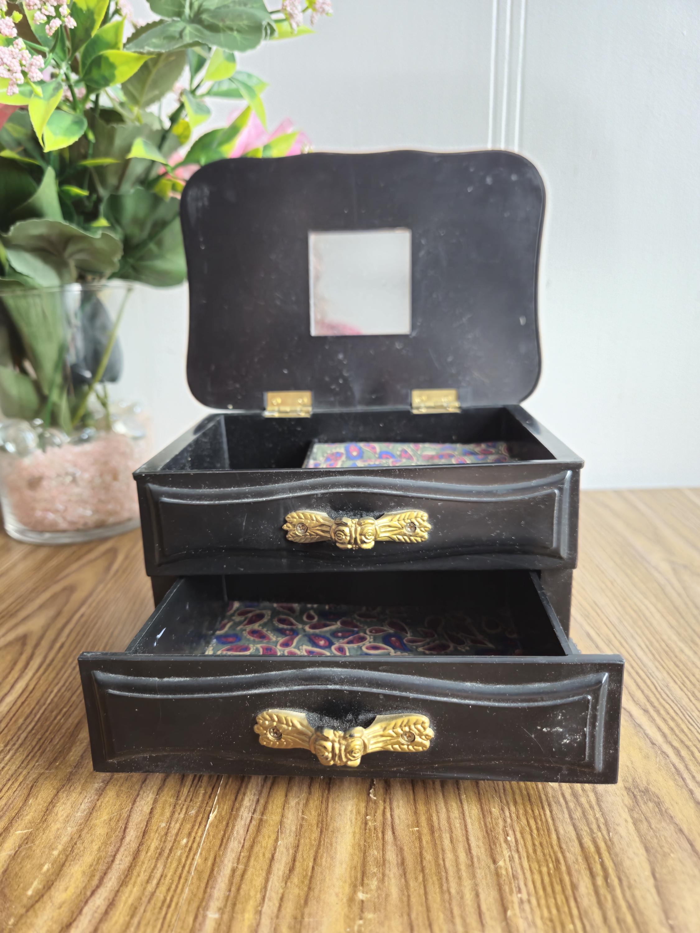 Vintage Plastic Small Drawer Mirror, Jewelry Box. - Etsy