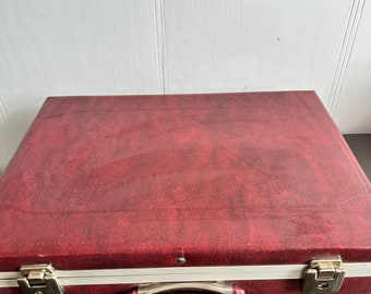 Locking Vintage 1960's Mid-Century  Leather Briefcase