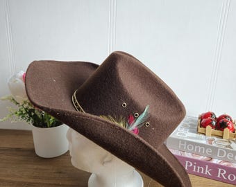 Chapeau De Cowboy Vintage Bailey Colt 6 1/2 En Laine 100% - Fabriqué Aux USA, Occasion