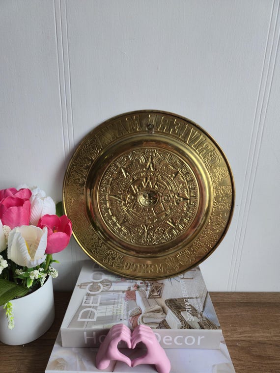 Vintage wall art,Brass Relief art,Fall decor wall art,Autumn wall art decor,Metal wall art,Mexico wall art,Metal Folk Art. View 4