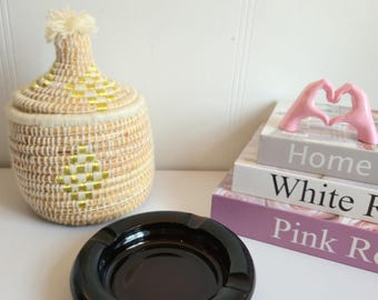 ヴィンテージの琥珀色のガラス灰皿。 - Etsy 日本