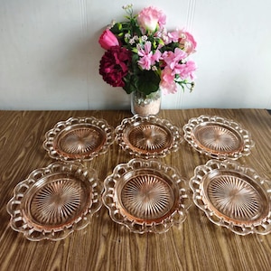 Assiette Ou Plat En Verre Rose Vercapel – Vintage – Bon état